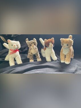 Plush Kitten Toy Set - White, Brown Tabby, Calico & Tan